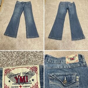 YMI womens bootcut jeans sz 13 medium wash blue jeans cowgirl rodeo Y2K retro